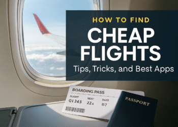How to Find Cheap Flights Boarding Pass and Passport on Airplane Tray Table