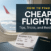 How to Find Cheap Flights Boarding Pass and Passport on Airplane Tray Table