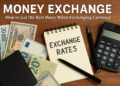 Money Exchange Guide with Currency Notes, Calculator, and Notebook