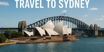 Travel to Sydney with view of Opera House and Harbour Bridge